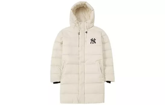 Пуховик унисекс белый Mlb