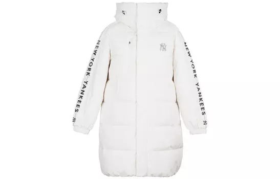 Пуховик унисекс белый Mlb