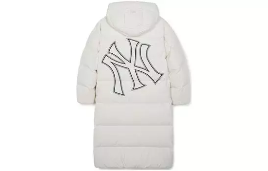 Пуховик унисекс белый Mlb