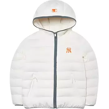 Пуховик унисекс белый Mlb