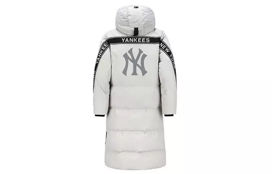 Пуховик унисекс белый Mlb