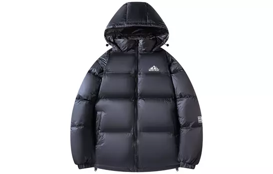 Пуховик унисекс BOTH PLAY, Black Green Stand Collar (69918)