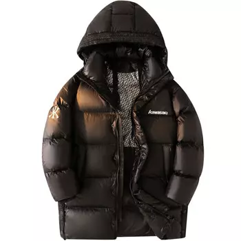 Пуховик унисекс черный Kawasaki