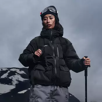 Пуховик унисекс черный Lining