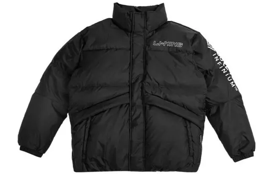 Пуховик унисекс черный Lining, черный