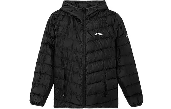 Пуховик унисекс черный Lining, черный