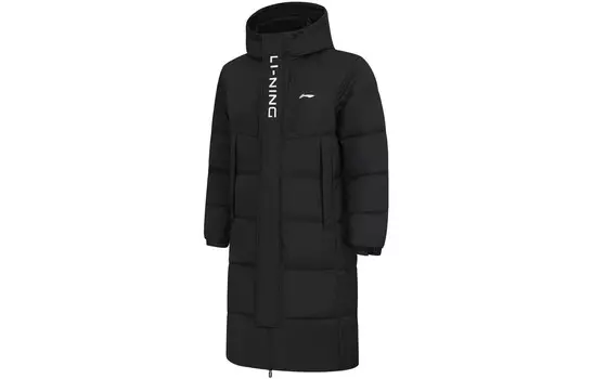 Пуховик унисекс черный Lining, черный
