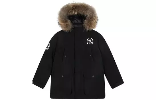 Пуховик унисекс черный Mlb