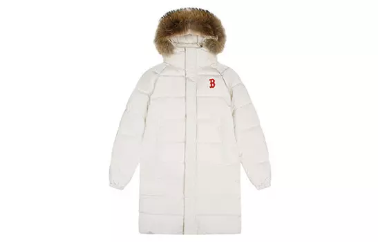 Пуховик унисекс цвета слоновой кости и белого цвета Mlb, цвет Ivory White