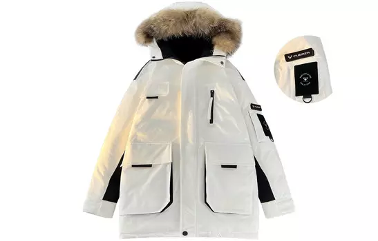 Пуховик унисекс Fuerza, белый