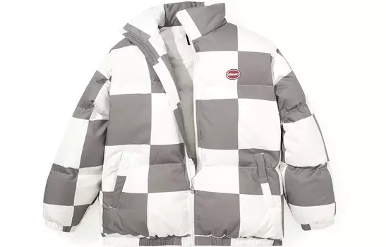 Пуховик унисекс GENANX, Coffee Plaid