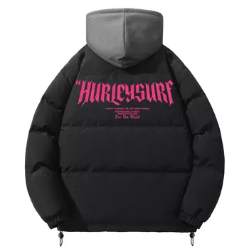 Пуховик унисекс Hurley, Бордовый красный подделка из двух штук