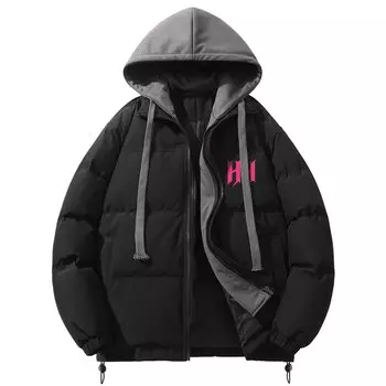 Пуховик унисекс Hurley, Черный фальшивый костюм-двойка.