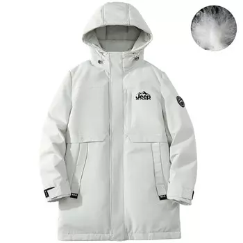 Пуховик унисекс Jeep, бежевый/серый