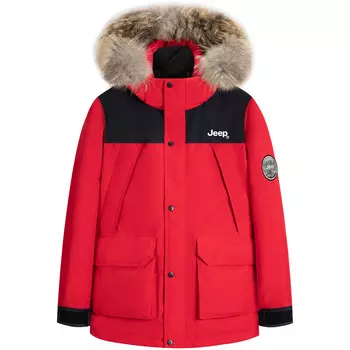 Пуховик унисекс Jeep, цвет Black/Mustard Yellow