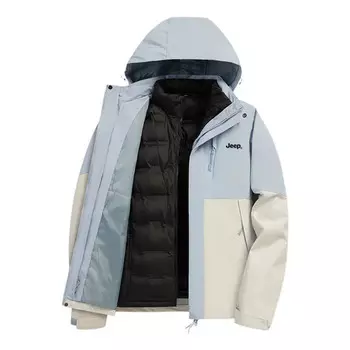 Пуховик унисекс Jeep, цвет Light blue/ivory white