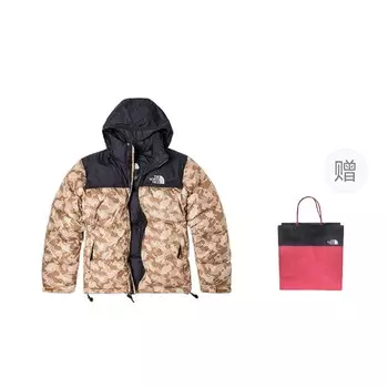 Пуховик унисекс коричневый The North Face