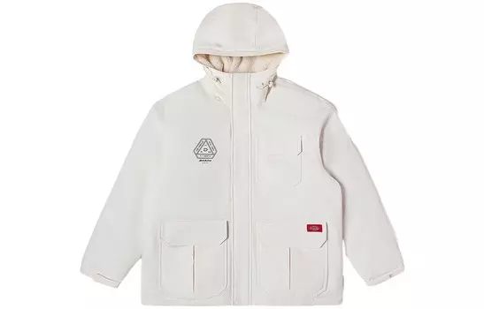 Пуховик унисекс кремово-белый Dickies, кремовый/белый