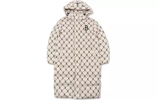 Пуховик унисекс кремовый Mlb