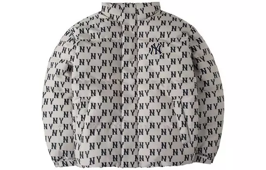 Пуховик унисекс кремовый Mlb