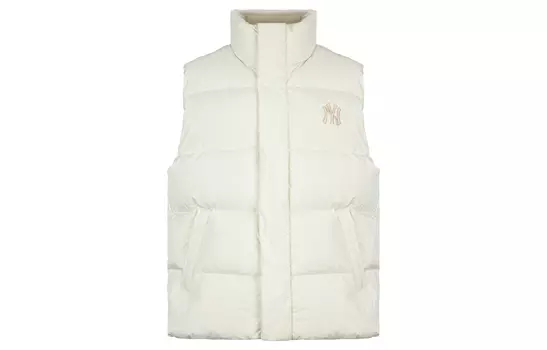 Пуховик унисекс кремовый Mlb