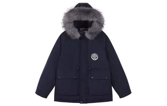 Пуховик унисекс MATCHA STORY, Темно-синий