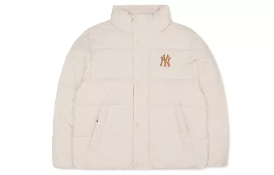 Пуховик унисекс MLB, кремового цвета