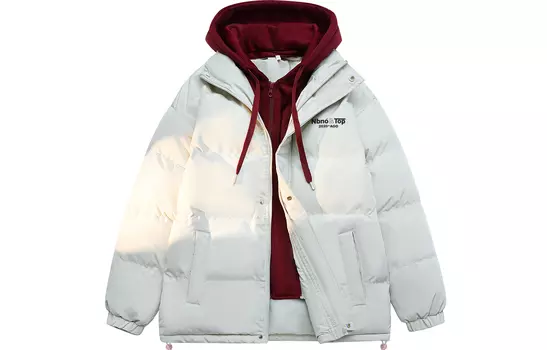 Пуховик унисекс NBNO, Gray with Black Hood