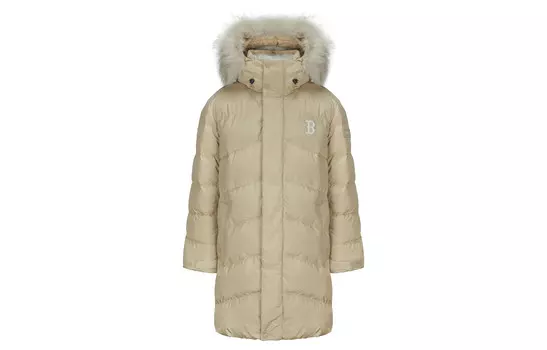 Пуховик унисекс песочно-коричневый Mlb