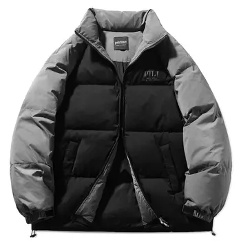 Пуховик унисекс Pointlimit, Фиолетовые рукава Серое боди