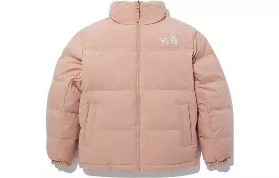 Пуховик унисекс розовый The North Face, светло-розовый