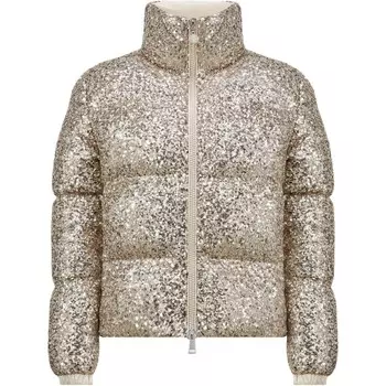 Пуховик унисекс серебристо-белый Moncler