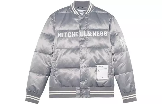Пуховик унисекс серый Mitchell Ness