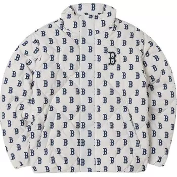 Пуховик унисекс синий/белый Mlb