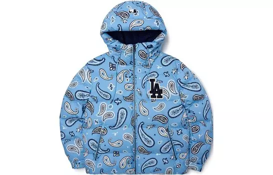 Пуховик унисекс синий Mlb