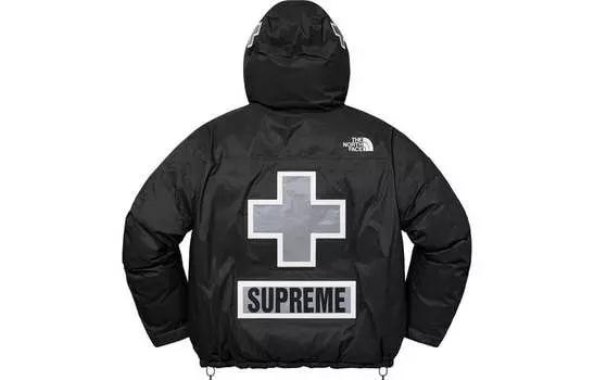 Пуховик Supreme The North Face на молнии, розовый