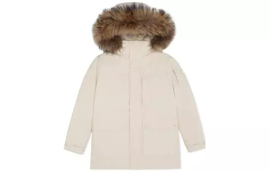 Пуховик унисекс светло-бежевый Mlb