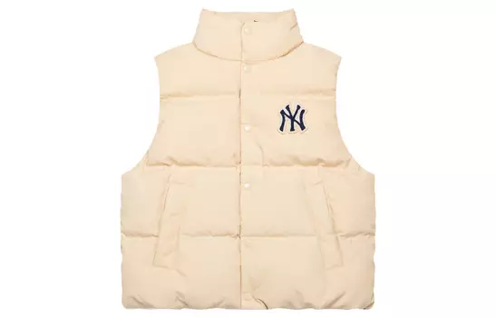 Пуховик унисекс светло-песочно-коричневый Mlb