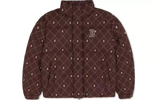 Пуховик унисекс темно-коричневый Mlb