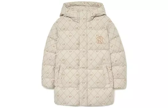 Пуховик унисекс темно-кремовый Mlb