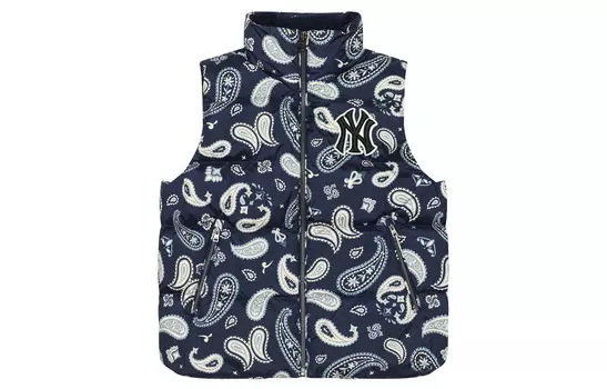 Пуховик унисекс темно-синий Mlb