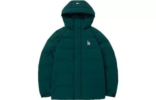 Пуховик унисекс темно-зеленый Mlb
