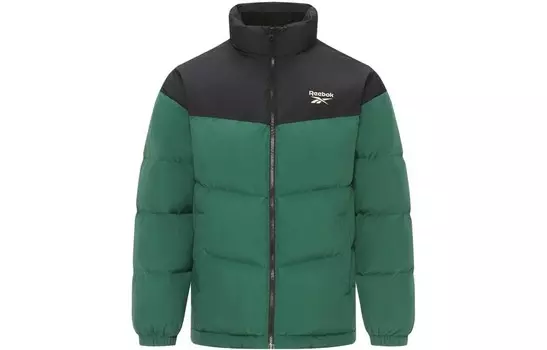 Пуховик унисекс темно-зеленый Reebok, темно-зеленый