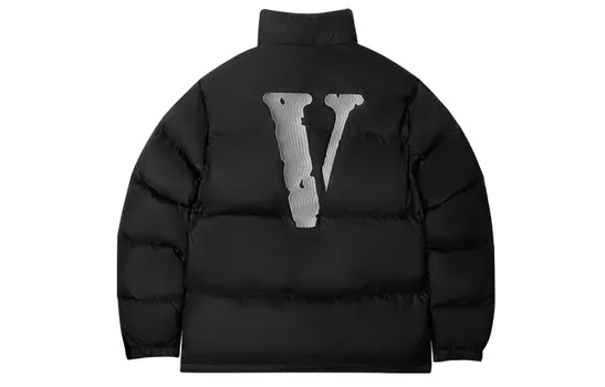 Пуховик унисекс Vlone, черный и серебристый