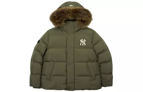 Пуховик унисекс зеленый Mlb