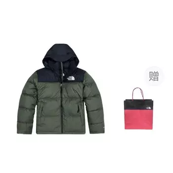 Пуховик унисекс зеленый The North Face