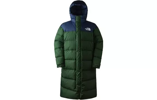 Пуховик унисекс зеленый The North Face, зеленый