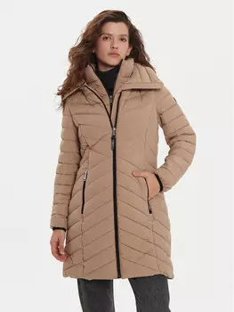 Пуховик узкого кроя Dkny, коричневый