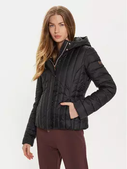 Пуховик узкого кроя Ea7 Emporio Armani, черный