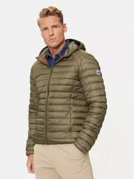 Пуховик узкого кроя Jott, зеленый